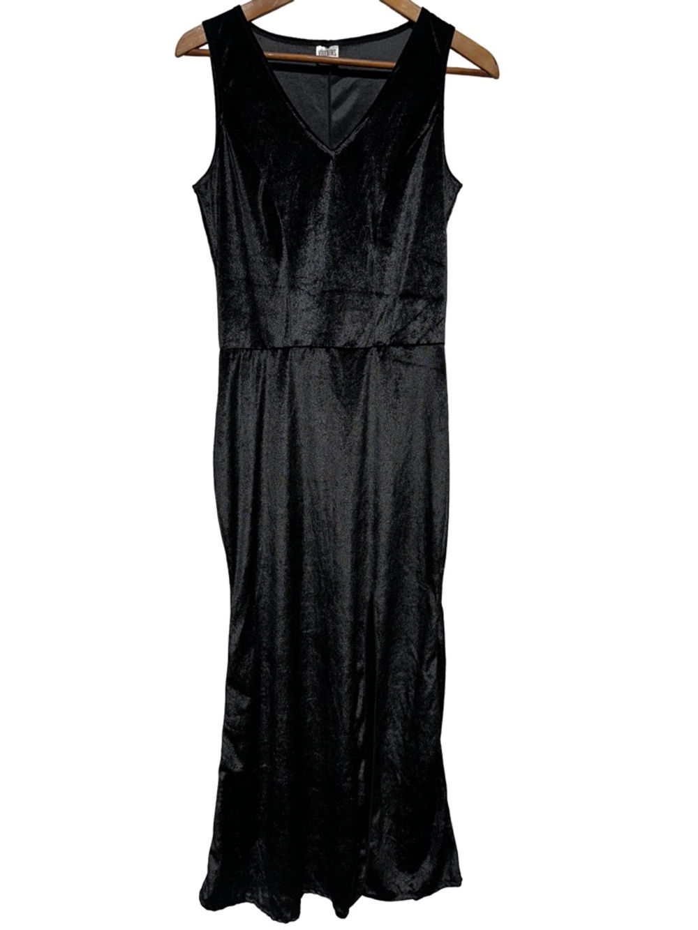 BLACK VELVET MAXI DRESS Disney Goth Witchy Dark Feminine 90s Vamp Halloween S